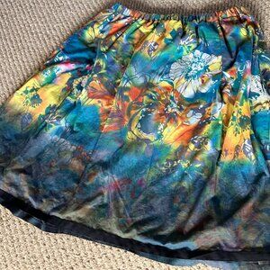 Rare Cyrus Vintage Skirt Multicolored Rainbow Flare with Pockets